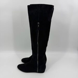 Stuart Weitzman All Suede Over The Knee Black Boots, Size 9